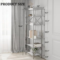 Vertical Storage Rack, 6 Shelf Tiers, Silver Stainless Steel