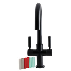 Vessel Bathroom Faucet, Kaiser, Two-Handle Single-Hole in Matte Black