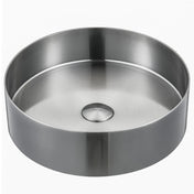 Vessel Bathroom Sink, Cinox, Round, 14.25 Inch, Stainless Steel