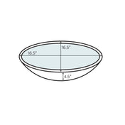 Vessel Bathroom Sink, Exte, Circular 16.5 Inch in White-Gold