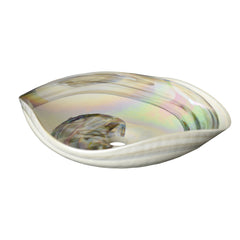 Vessel Bathroom Sink, Lido, Murano Glass, Rounded Square, Abalone