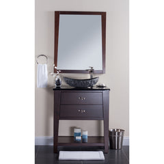 Vessel Bathroom Sink, Oval, Absolute Black Granite, 20 Inch