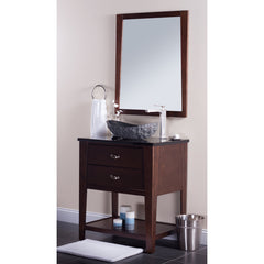 Vessel Bathroom Sink, Oval, Absolute Black Granite, 20 Inch