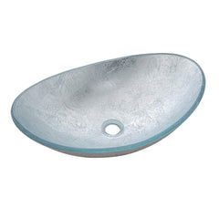 Vessel Bathroom Sink, Oval, Glass, 20 x 14 In