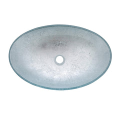 Vessel Bathroom Sink, Oval, Glass, 20 x 14 In