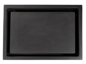 Vessel Bathroom Sink, Rectangular, Honed Lava Stone in Dark Gray