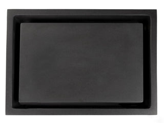 Vessel Bathroom Sink, Rectangular, Honed Lava Stone in Dark Gray