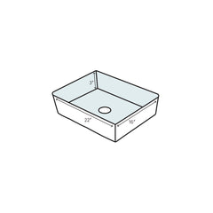 Vessel Bathroom Sink, Rectangular, Honed Lava Stone, Dark Gray