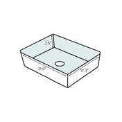 Vessel Bathroom Sink, Teorema, Rectangular, Ceramic, One Hole, White