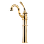 Vessel Faucet, Georgian, Single Handle in Polished Brass