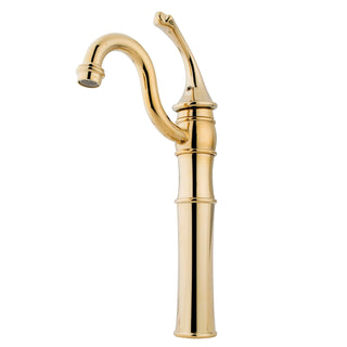 Vessel Faucet, Georgian, Single Handle in Polished Brass