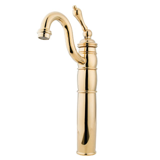 Vessel Faucet, Heritage, Single-Handle Deck Mount in Polished Brass