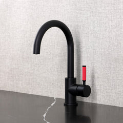 Vessel Faucet, Kaiser, Single-Handle with High-Arc Spout in Matte Black