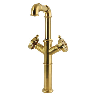 Vessel Sink Faucet, Belknap, Two-Handle Deck Mount in Brushed Brass