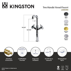 Vessel Sink Faucet, Belknap, Two-Handle Deck Mount in Brushed Brass