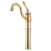 Vessel Sink Faucet, Heirloom, Single-Handle 1-Hole in Polished Brass
