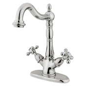 Vessel Sink Faucet, Heritage, Two-Handle Deck Mount in Polished Nickel