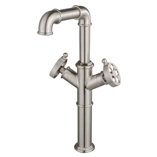 Vessel Sink Faucet, Wendell, Two-Handle 1-Hole in Brushed Nickel