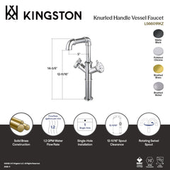 Vessel Sink Faucet, Wendell, Two-Handle 1-Hole in Brushed Nickel