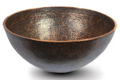 Vessel Sink, Old World, Round, Hand Forged Copper, 13 In., Oil Rubbed Bronze