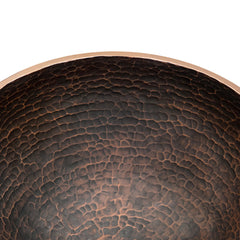 Vessel Sink, Old World, Round, Hand Forged Copper, 13 In., Oil Rubbed Bronze