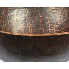 Vessel Sink, Old World, Round, Hand Forged Copper, 13 In., Oil Rubbed Bronze