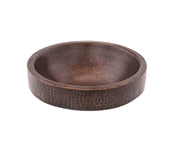 Vessel Sink, Small Round Skirted, Hammered Copper, 15 Inch, Bronze