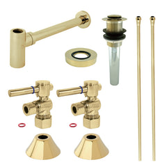 Vessel Sink Trim Kit, Sona, Bottle Trap with Drain in Polished Brass