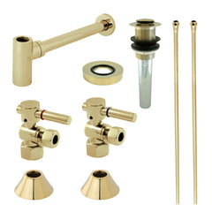 Vessel Sink Trim Kit, Sona, with Bottle Trap and Drain in Polished Brass