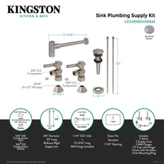 Vessel Sink Trim Kit, Trimscape, Bottle Trap with Overflow Drain in Brushed Nickel