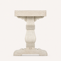 Side | true 90 degree profile showing the turned leg's full silhouette and the stretcher join