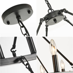 Wagon Wheel Chandelier with 54 Lights in Black Distressed Metal