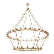 Wagon Wheel Chandelier with 54 Lights in Gold Metal