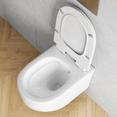 Wall Hung Toilet, Hampton, Elongated, Dual Flush, In-Wall Tank Carrier, White