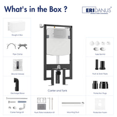 Wall Hung Toilet, Hampton, Elongated, Dual Flush, In-Wall Tank Carrier, White
