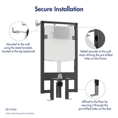 Wall Hung Toilet, Hampton, Elongated, Dual Flush, In-Wall Tank Carrier, White