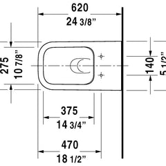 Wall Hung Toilet, Happy D.2, Dual Flush, Elongated Bowl