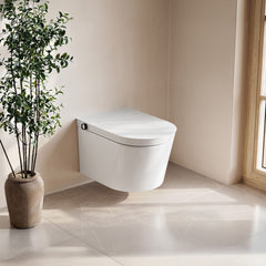 Wall-Hung Toilet Hugo H with Manual Bidet in Glossy White