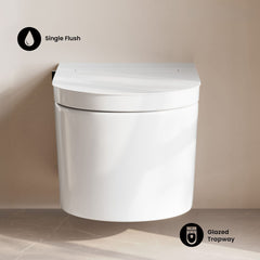 Wall-Hung Toilet Hugo H with Manual Bidet in Glossy White