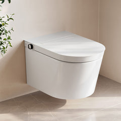 Wall-Hung Toilet Hugo H with Manual Bidet in Glossy White