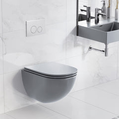Wall-Hung Toilet, St. Tropez, Round Bowl Only in Matte Gray