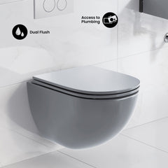 Wall-Hung Toilet, St. Tropez, Round Bowl Only in Matte Gray