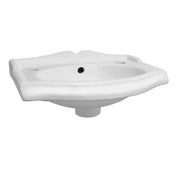 Wall Mount Basin, Small Rectangular with Integrated Oval Bowl in Vitreous China