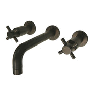 Wall Mount Bathroom Faucet, Concord, 3-Hole with Cross Handles in Oil Rubbed Bronze