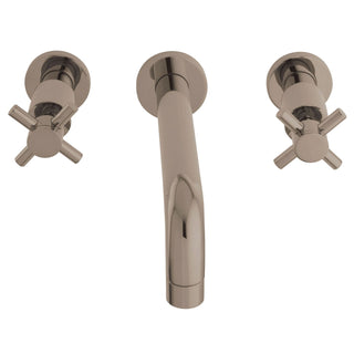Wall Mount Bathroom Faucet, Concord, Double Cross Handle in Brushed Nickel