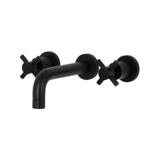 Wall Mount Bathroom Faucet, Concord, Double Cross Handle in Matte Black