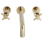 Wall Mount Bathroom Faucet, Concord, Double Handle in Polished Brass