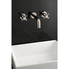Wall Mount Bathroom Faucet, Concord, Double Handle in Polished Nickel