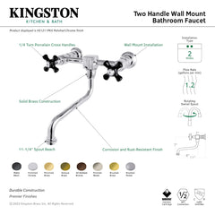 Wall Mount Bathroom Faucet, Duchess, Double-Handle 2-Hole in Oil Rubbed Bronze