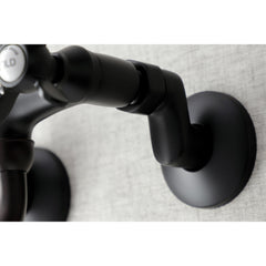 Wall Mount Bathroom Faucet, Essex, Double Handle in Matte Black